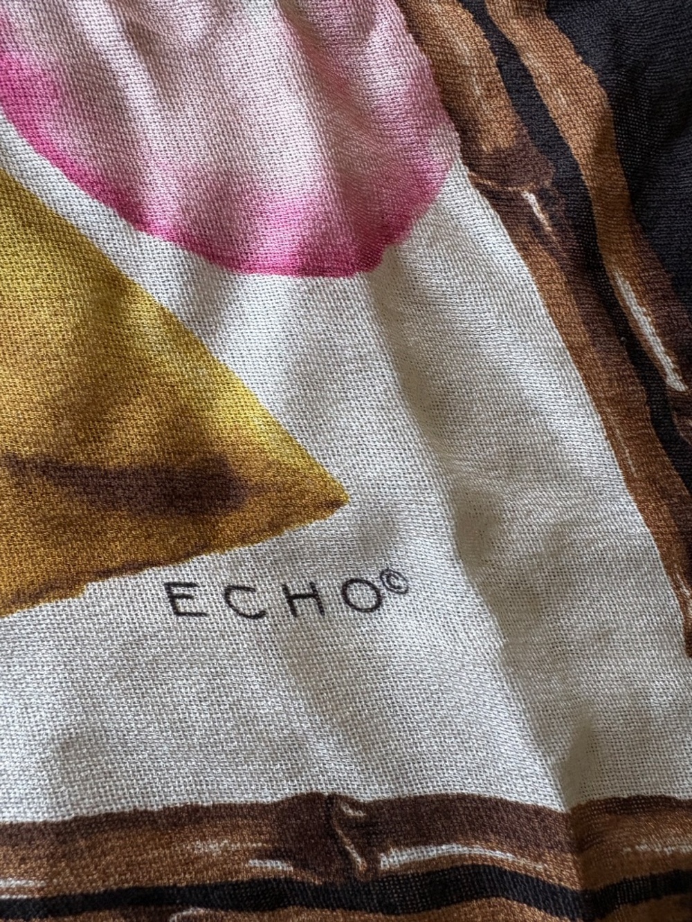 Vintage Echo Silk Floral Botanical Scarf Cottagecore Coastal Grandma Glam Chic - Picture 3 of 5